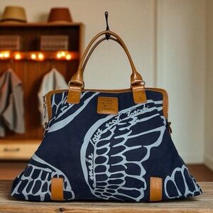 Make Love Not Trash Angel Wing Blue Canvas Bag